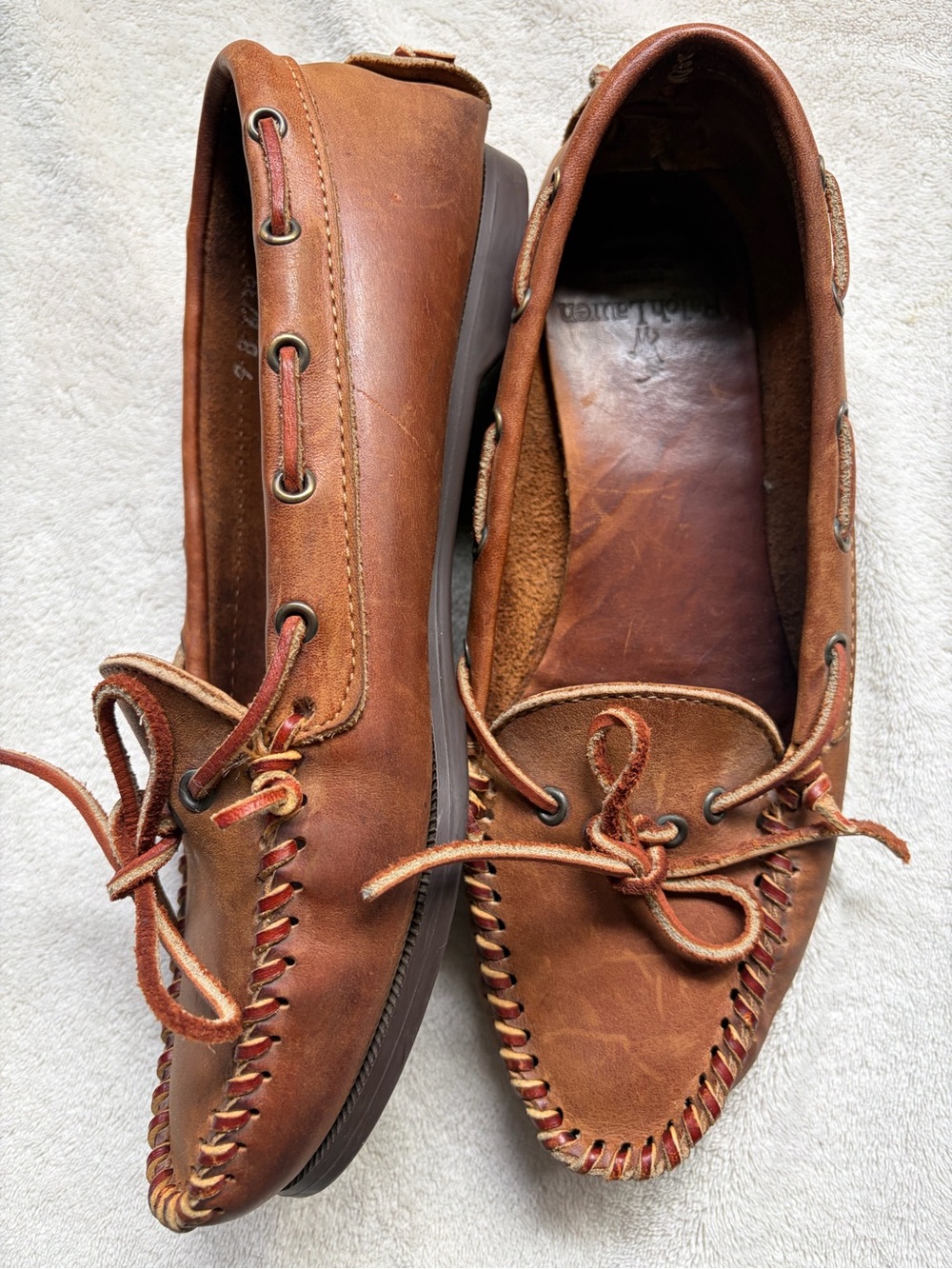 Polo Ralph Lauren Leather  Driving Loafer Moccasin Slip On Shoe